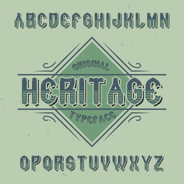 Vintage label font named Heritage