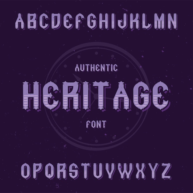 Free vector vintage label font named heritage