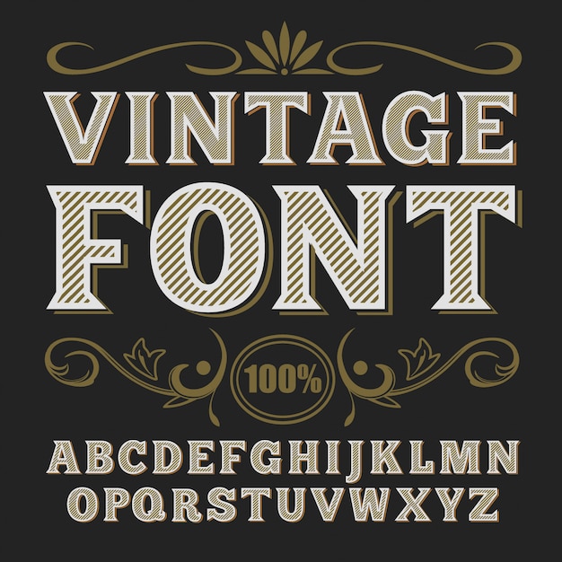 Premium Vector | Vintage label font retro font