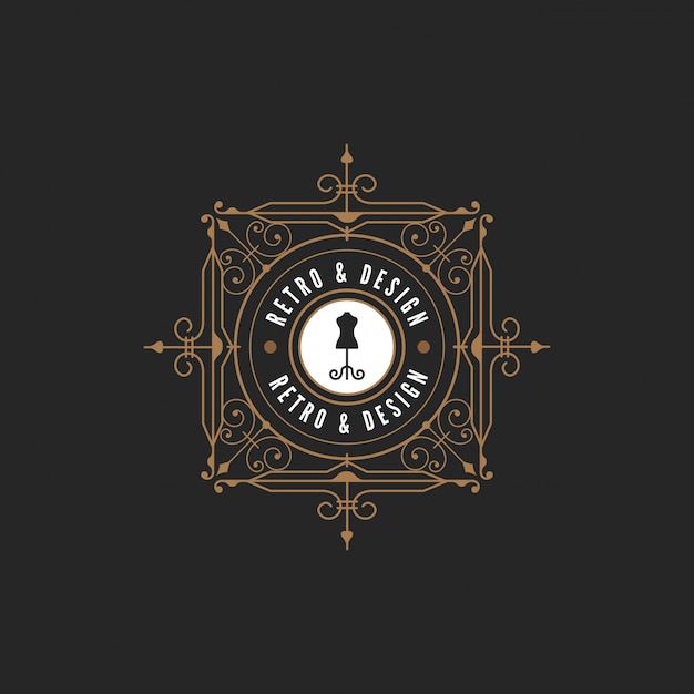 Free vector vintage label logo icon. retro classic style