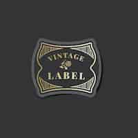 Free vector vintage label sticker decorated with roses vector