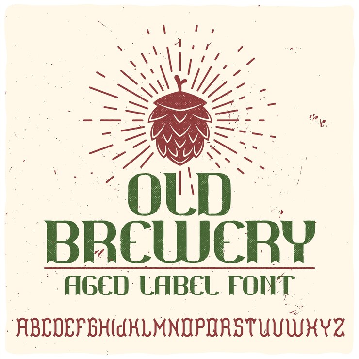 무료 Vector "old brewery"라는 빈티지 라벨 서체.