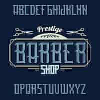 Free vector vintage label typeface named barbershop.