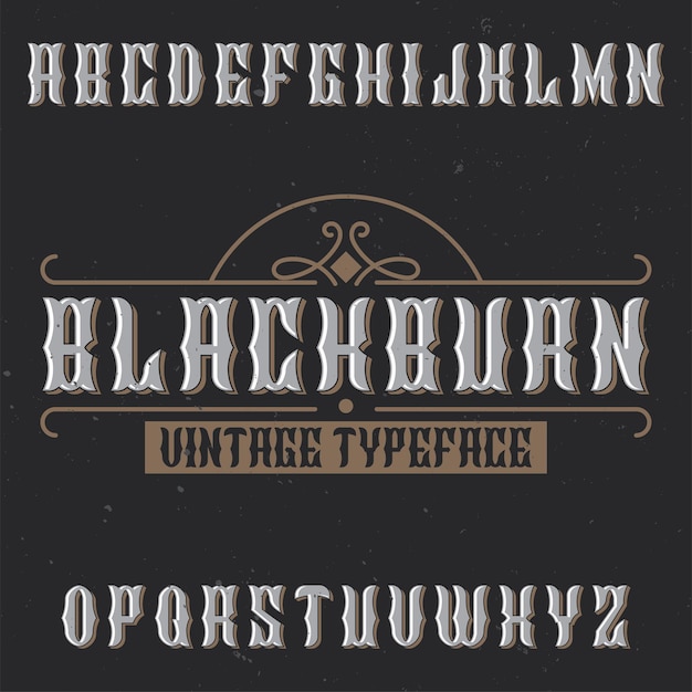 Free vector vintage label typeface named blackburn