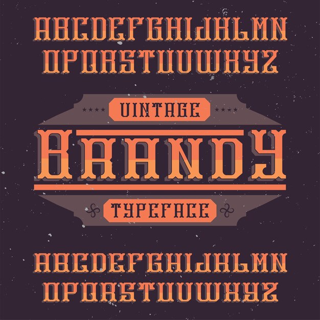 Brandy라는 빈티지 라벨 서체