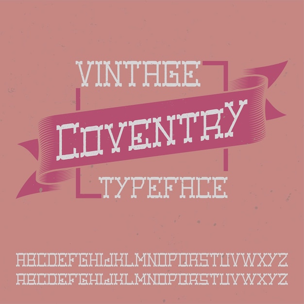 Free vector vintage label typeface named coventry.