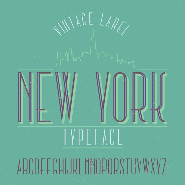 Free vector vintage label typeface named new york