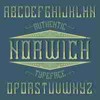 Free vector vintage label typeface named norwich. good font to use in any vintage labels or logo.