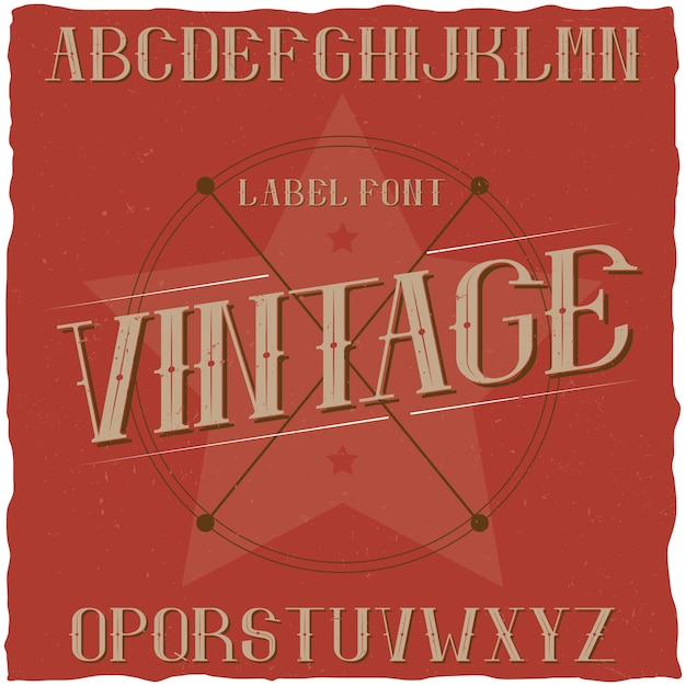 Free vector vintage label typeface named premium beer.