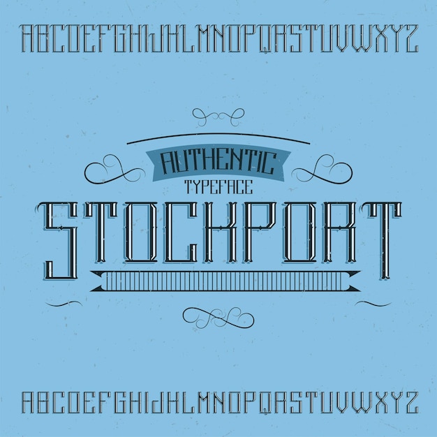 Free vector vintage label typeface named stockport.