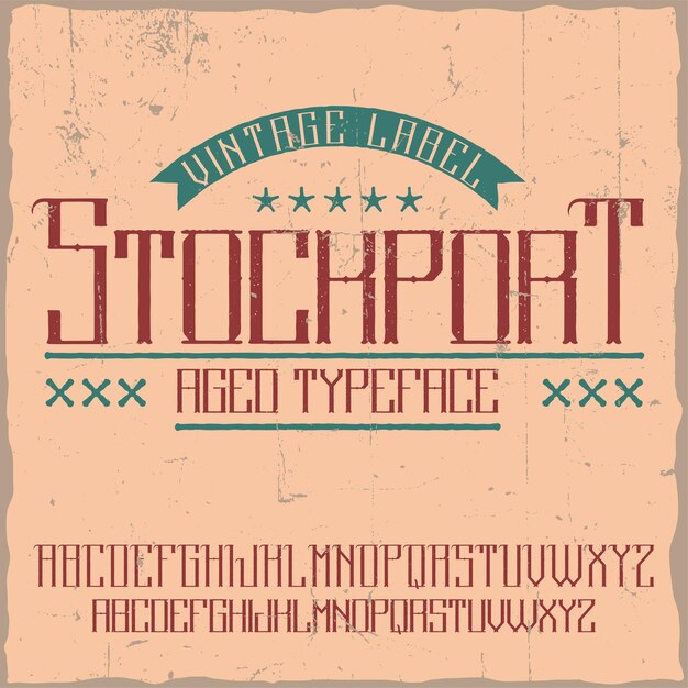 Free vector vintage label typeface named stockport.