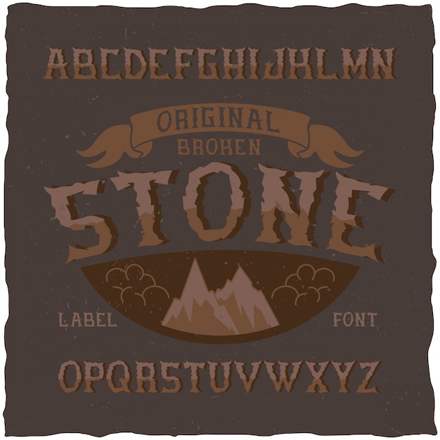 Vintage label typeface named stone. good font to use in any vintage labels or logo.
