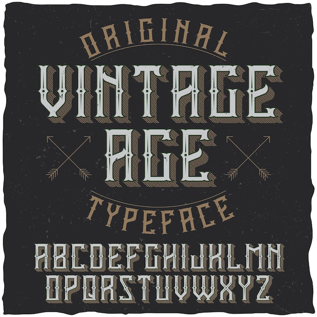 Винтажный шрифт этикетки с названием Vintage Age.