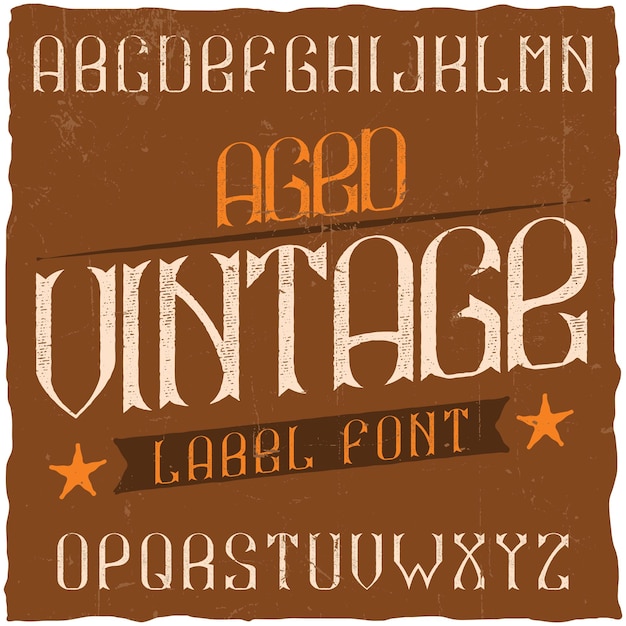 Vettore gratuito carattere tipografico etichetta vintage denominato vintage. buon carattere da utilizzare in qualsiasi etichetta o logo vintage.