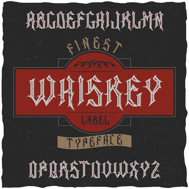 Free vector vintage label typeface named whiskey.