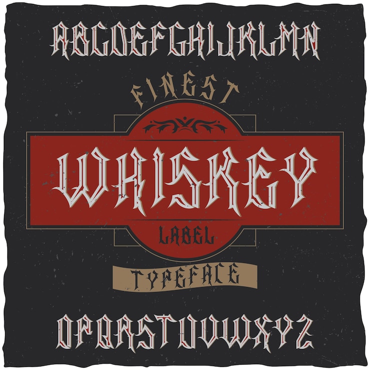 Free Vector vintage label typeface named whiskey.
