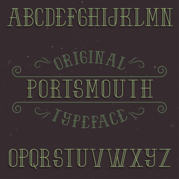 Vettore gratuito carattere tipografico etichetta vintage