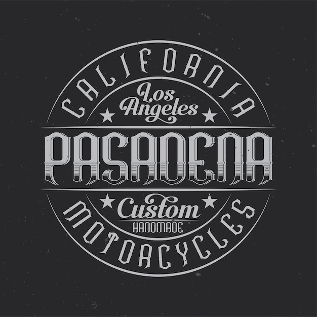 Free vector vintage label with lettering composition on dark background.