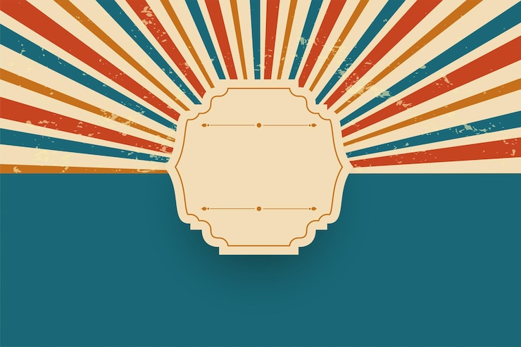 Free Vector vintage label with rays background