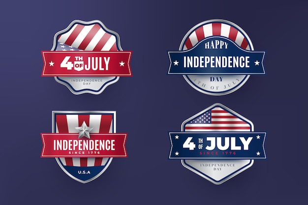 Free vector vintage labels 4th of july independence day