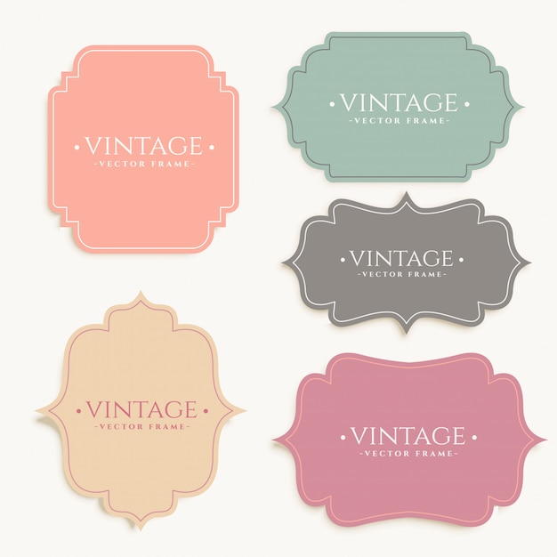 Vintage labels frame set design