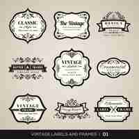 Free vector vintage labels and frames collection