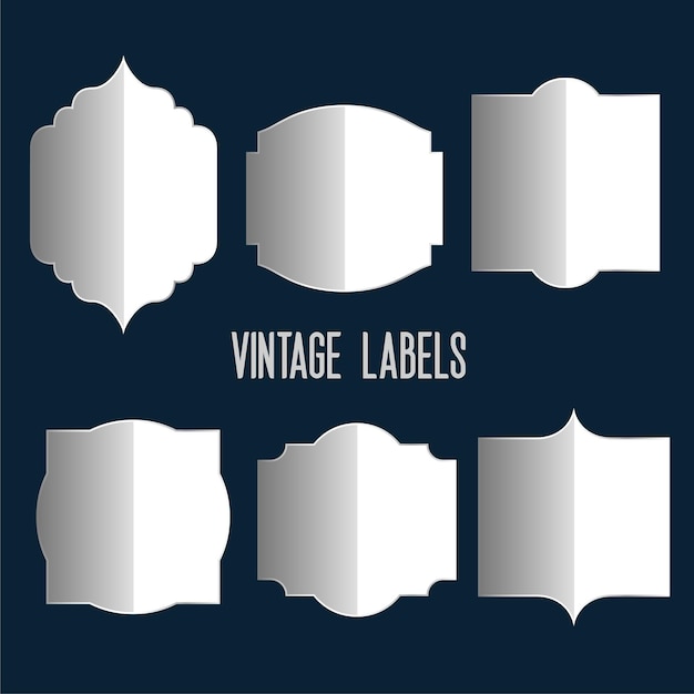 Free vector vintage labels set with reflection