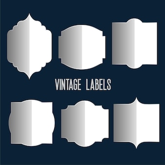 Vintage labels set with reflection