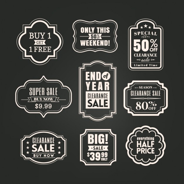 Free Vector Vintage labels with frames for sales