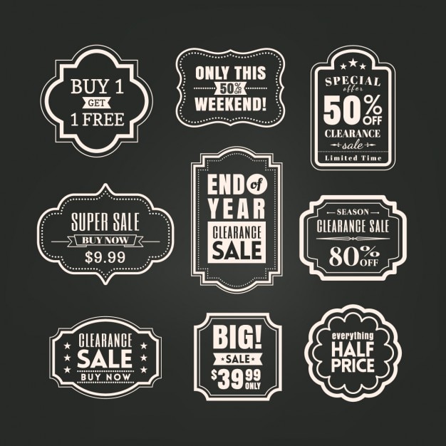 Vintage labels with frames for sales