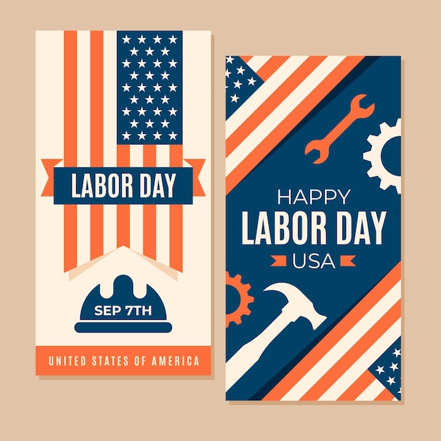 Vintage labor day banner template theme