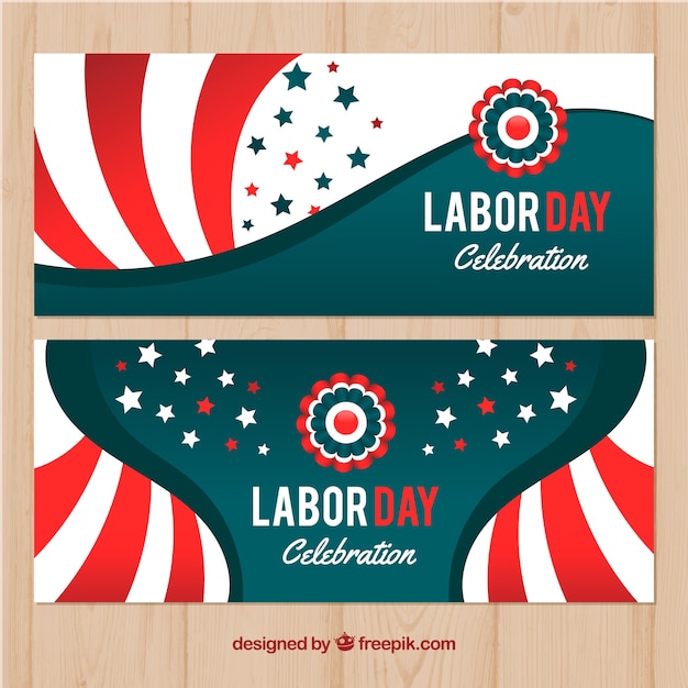 Free vector vintage labor day banners