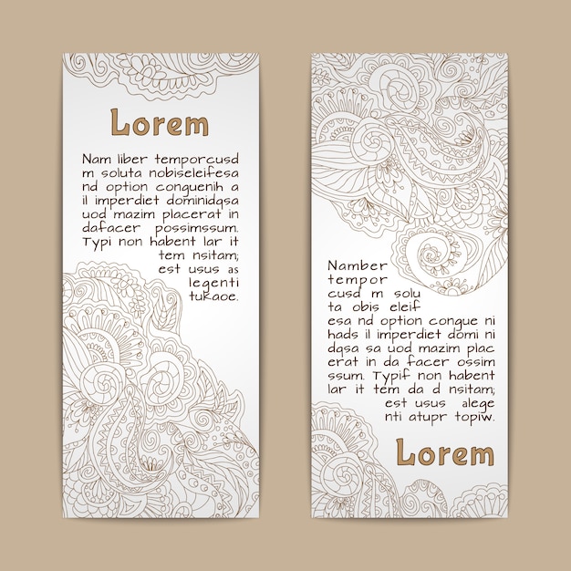 Free vector vintage lace ornamental banners vertical set  isolated