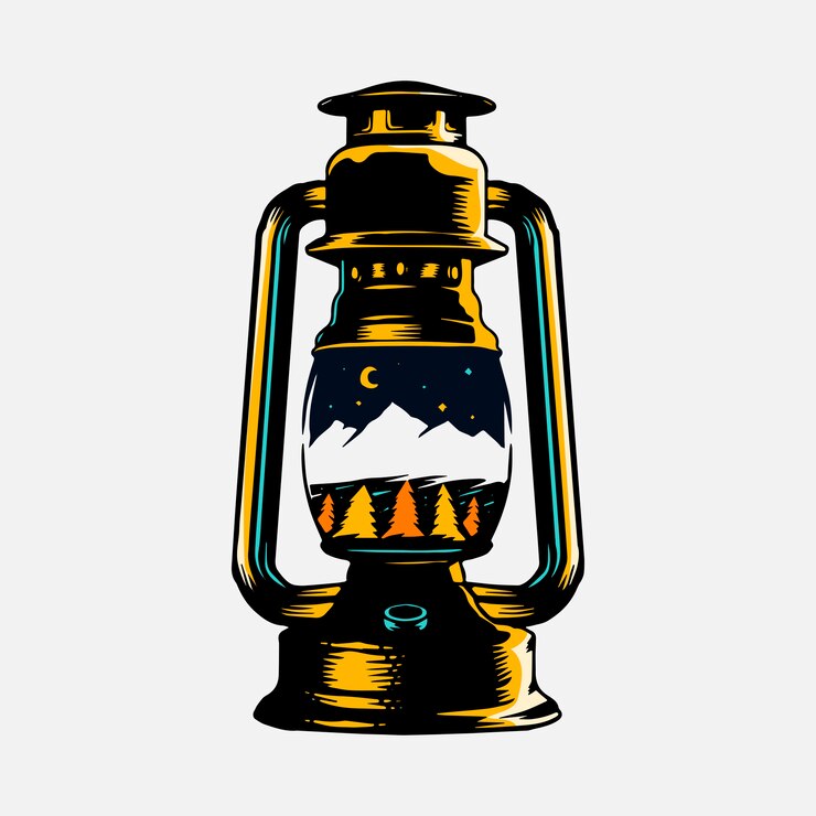 Free Vector vintage lantern sticker