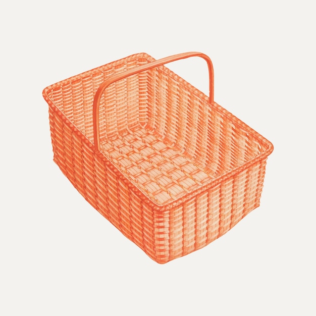Free vector vintage laundry basket vector illustration, remixed from the artwork by orville a. carroll