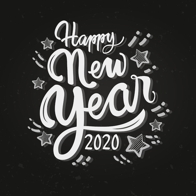 빈티지 레터링 새해 복 많이 받으세요 2020