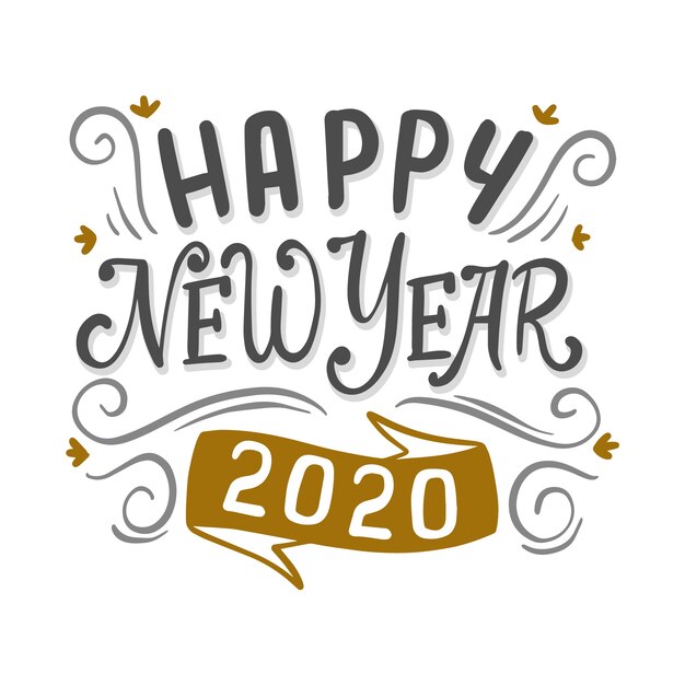 빈티지 레터링 새해 복 많이 받으세요 2020