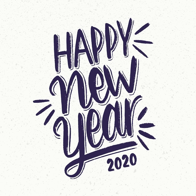 Vintage lettering happy new year 2020