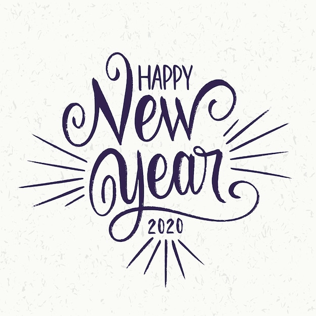 Vintage lettering happy new year 2020