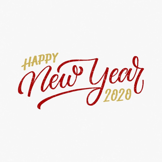 Free vector vintage lettering happy new year 2020