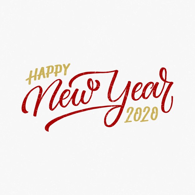 Vintage lettering happy new year 2020