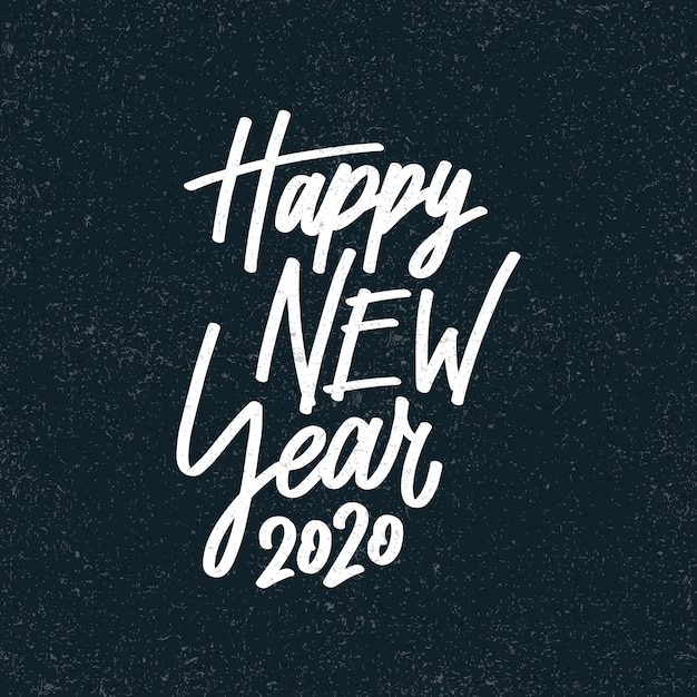 Vintage lettering happy new year 2020