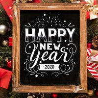 Free vector vintage lettering happy new year 2020