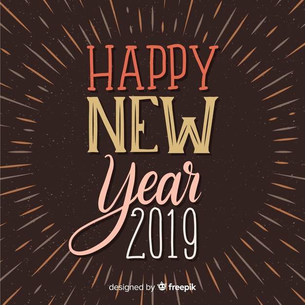 Vintage lettering new year 2019