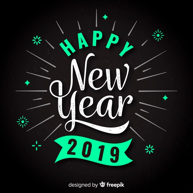 Free vector vintage lettering new year 2019