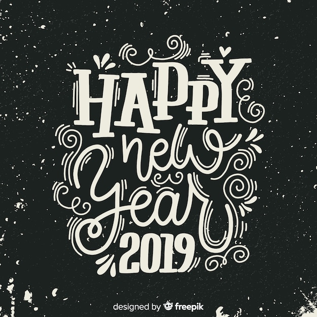 Vintage lettering new year 2019