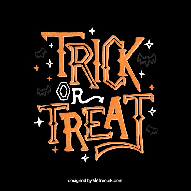 Vintage lettering of trick or treat