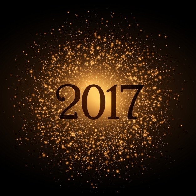 Vettore gratuito sfondo scintillio d'oro per il 2017 di capodanno