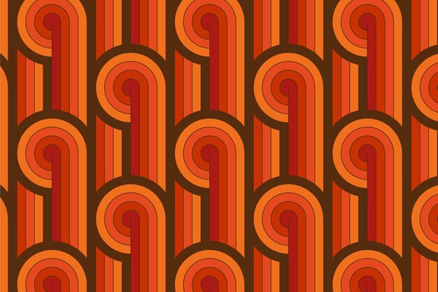 Vintage lines of geometric groovy seamless pattern