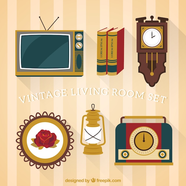 Free vector vintage living room set